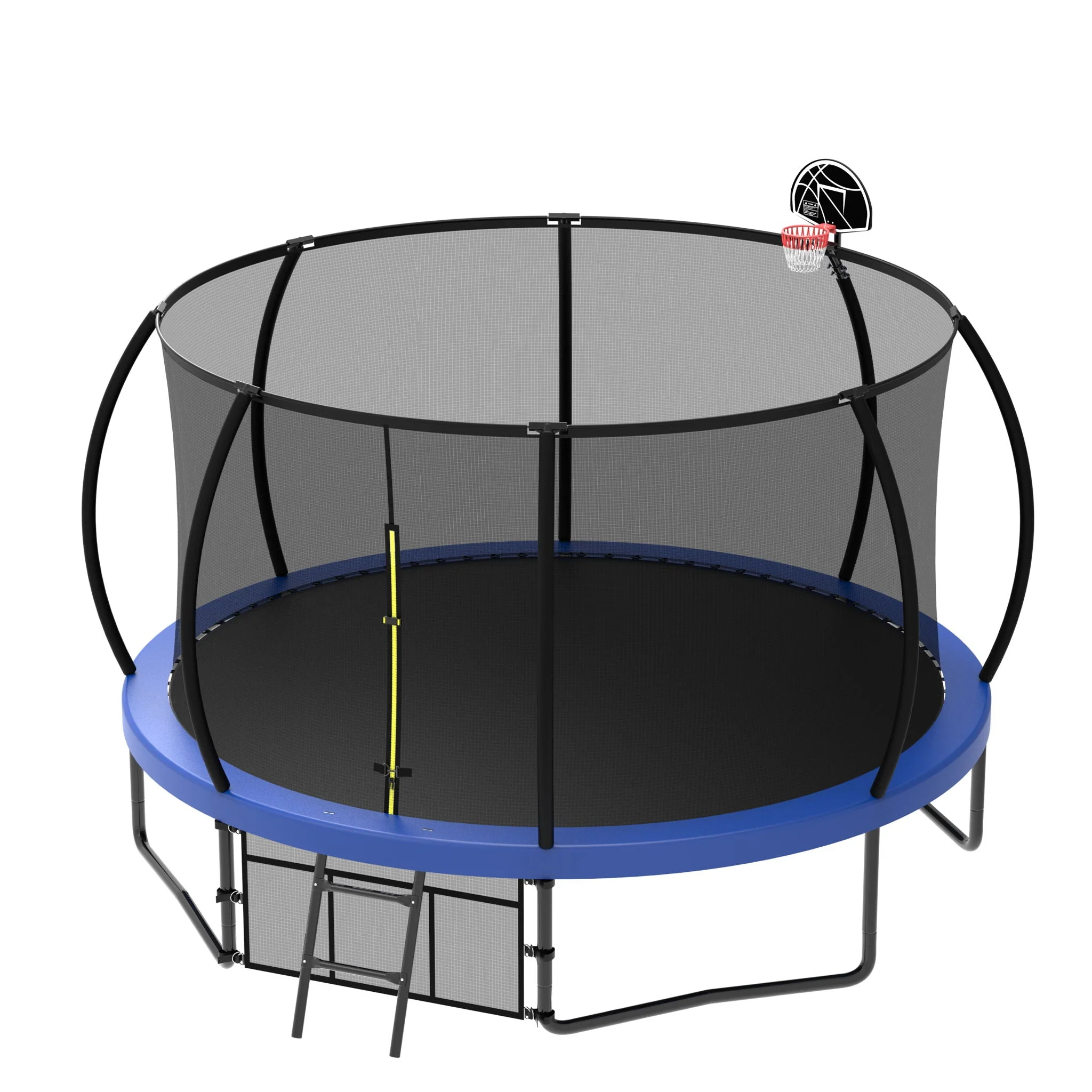 12' Recreational Kids Trampoline With Safety Enclosure Net & Ladder, Outdoor Recreational Trampolines - Image 4