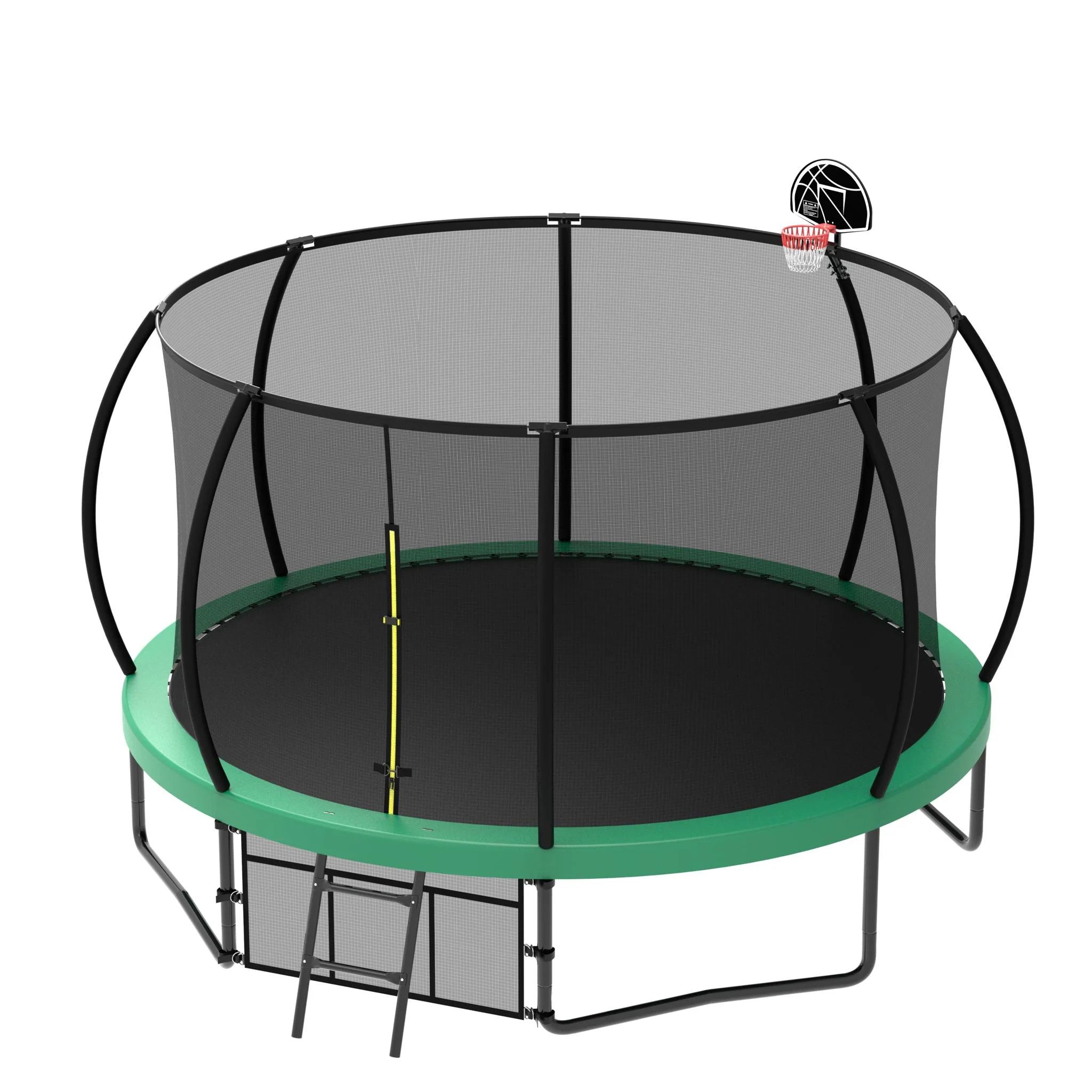 12' Recreational Kids Trampoline With Safety Enclosure Net & Ladder, Outdoor Recreational Trampolines - Image 6
