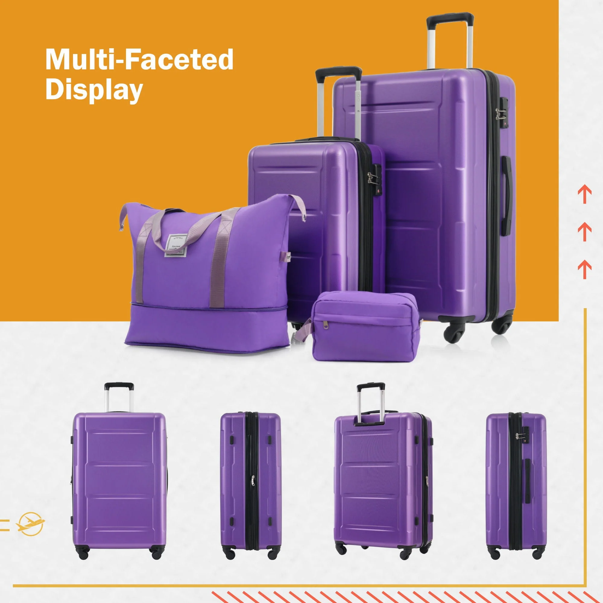 2 Piece Luggage Set With Bags Expanable Spinner Wheels ABS Lightweight Suitcase With Tsa Lock 20" / 28" - Image 7