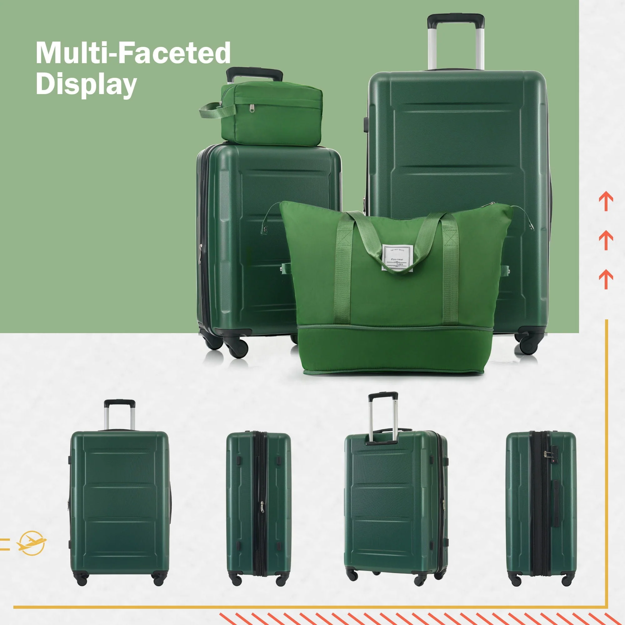 2 Piece Luggage Set With Bags Expanable Spinner Wheels ABS Lightweight Suitcase With Tsa Lock 20" / 28" - Image 9