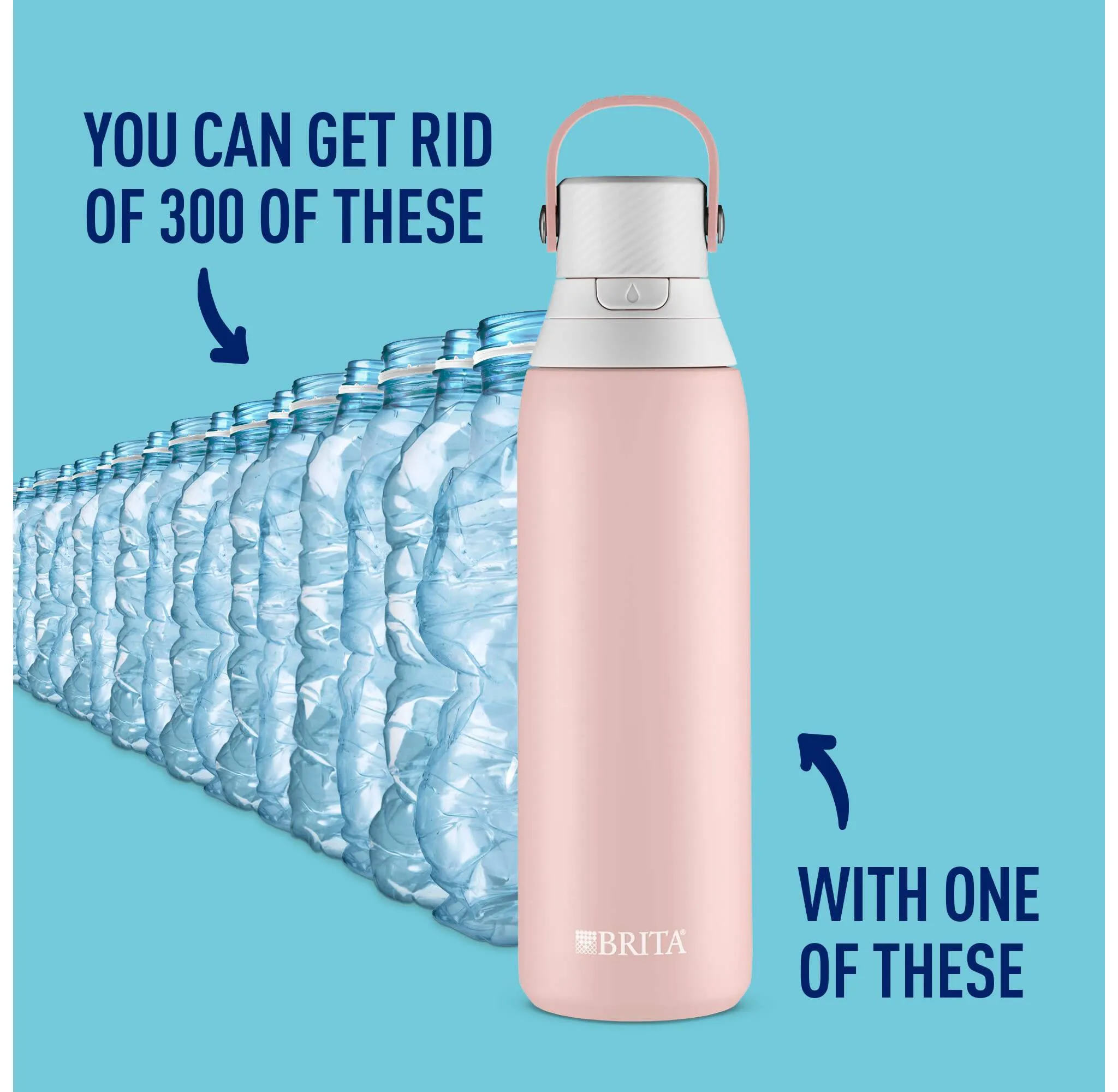 20oz Premium Double-Wall Stainless Steel Insulated Filtered Water Bottle - Pink - Image 4