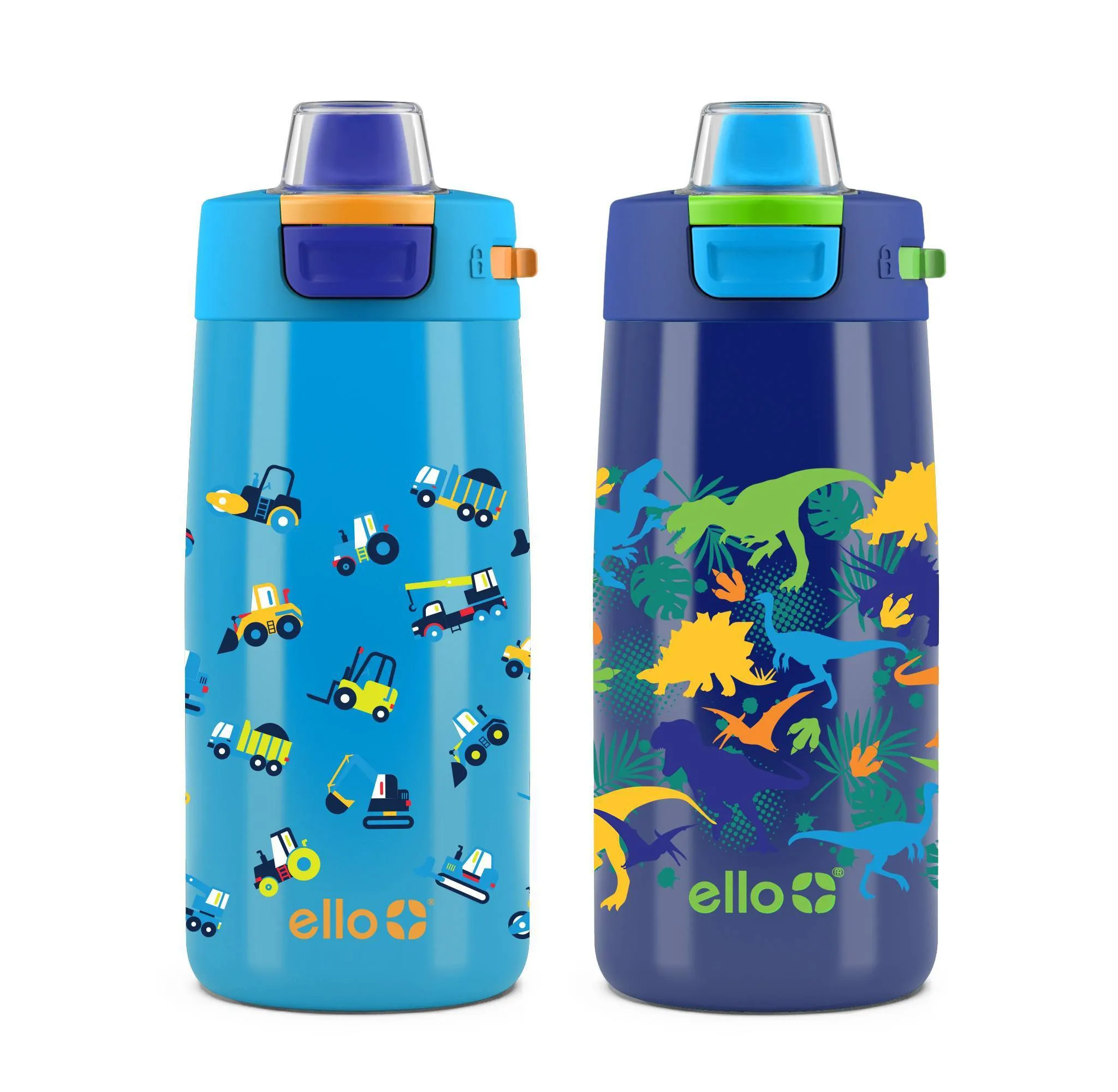 2pk Colby Kids' Stainless Steel 12oz Water Bottles - Blue/Blue - Image 3