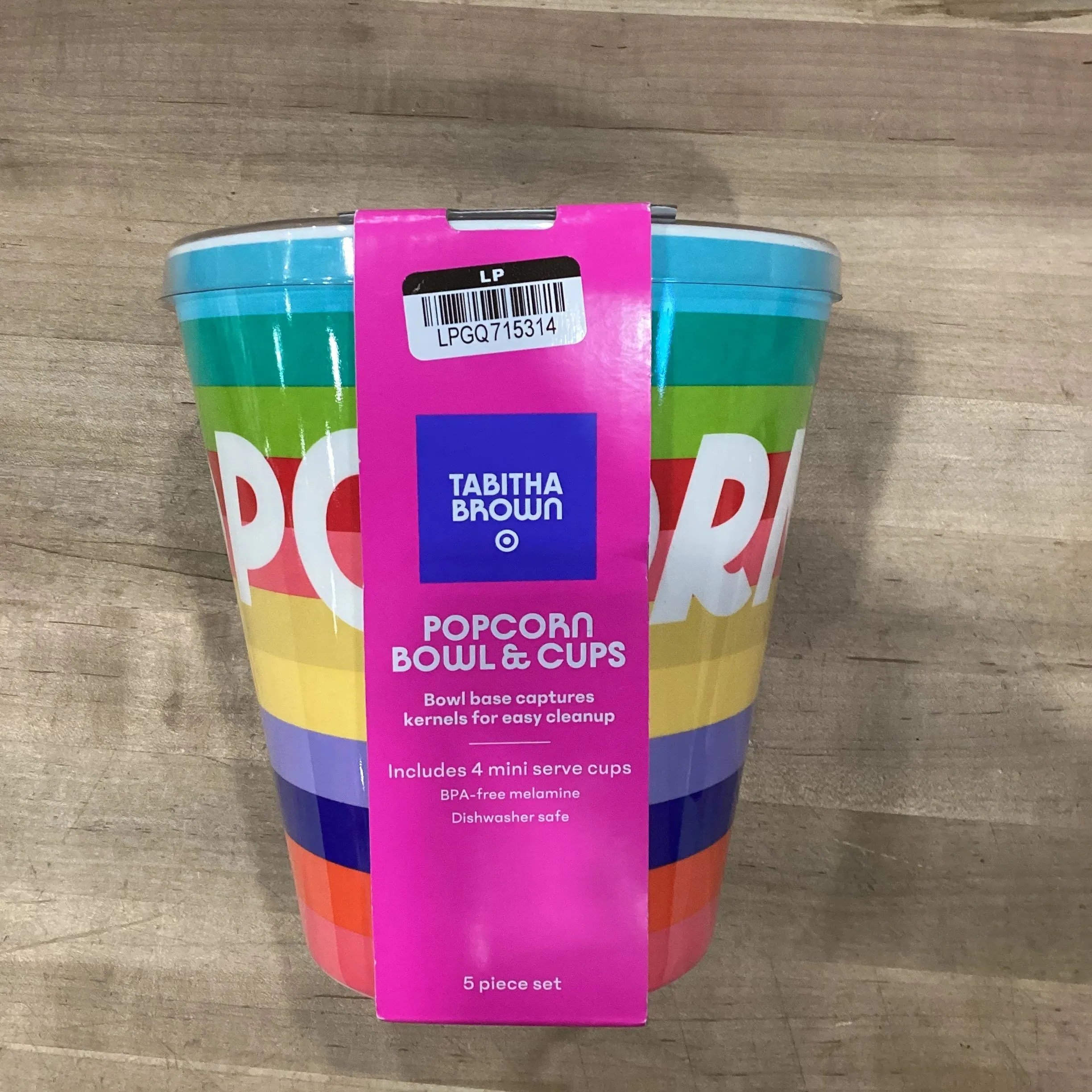 5pc Melamine Popcorn Bowl Set - Image 3