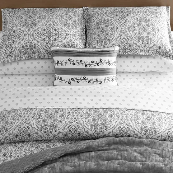 Adele 9-piece Comforter Set - Gray Queen - Image 3