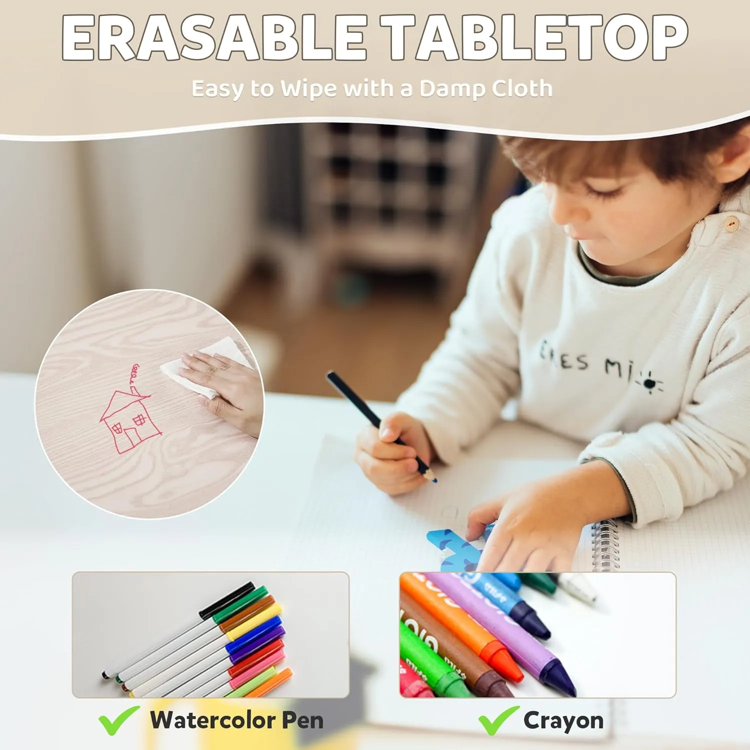 Adjustable Kids Table & Chairs Set - Image 5