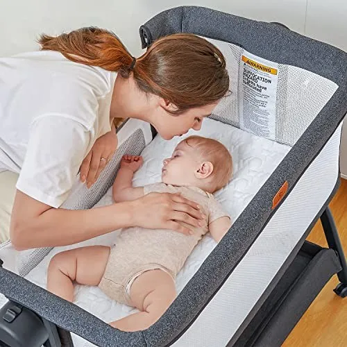 Baby Bassinet, 3 in 1 Infant Black+Grey - Image 3