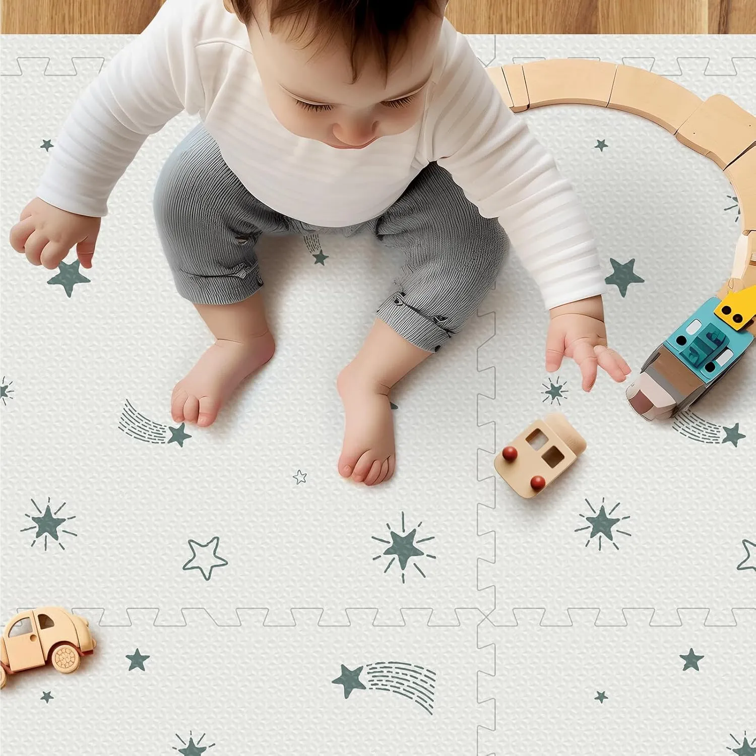 Baby Foam Play Mat - 72x48 Inch Interlocking Crawling Mat for Infants - Image 3