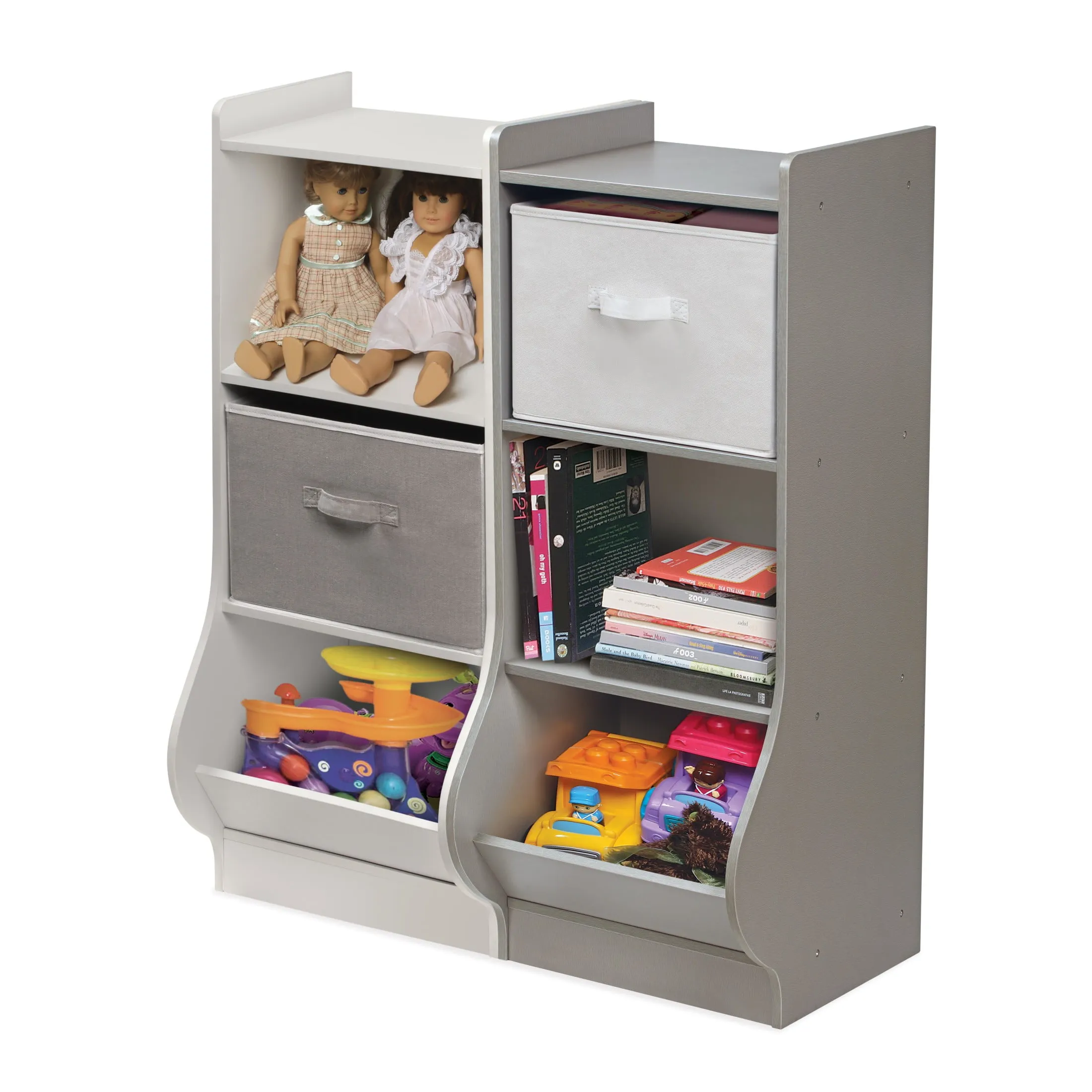 Badger Basket Children's Wooden Upright Toy Storage Nook with Fabric Bin 3 Cu ft. - Gray - Image 5