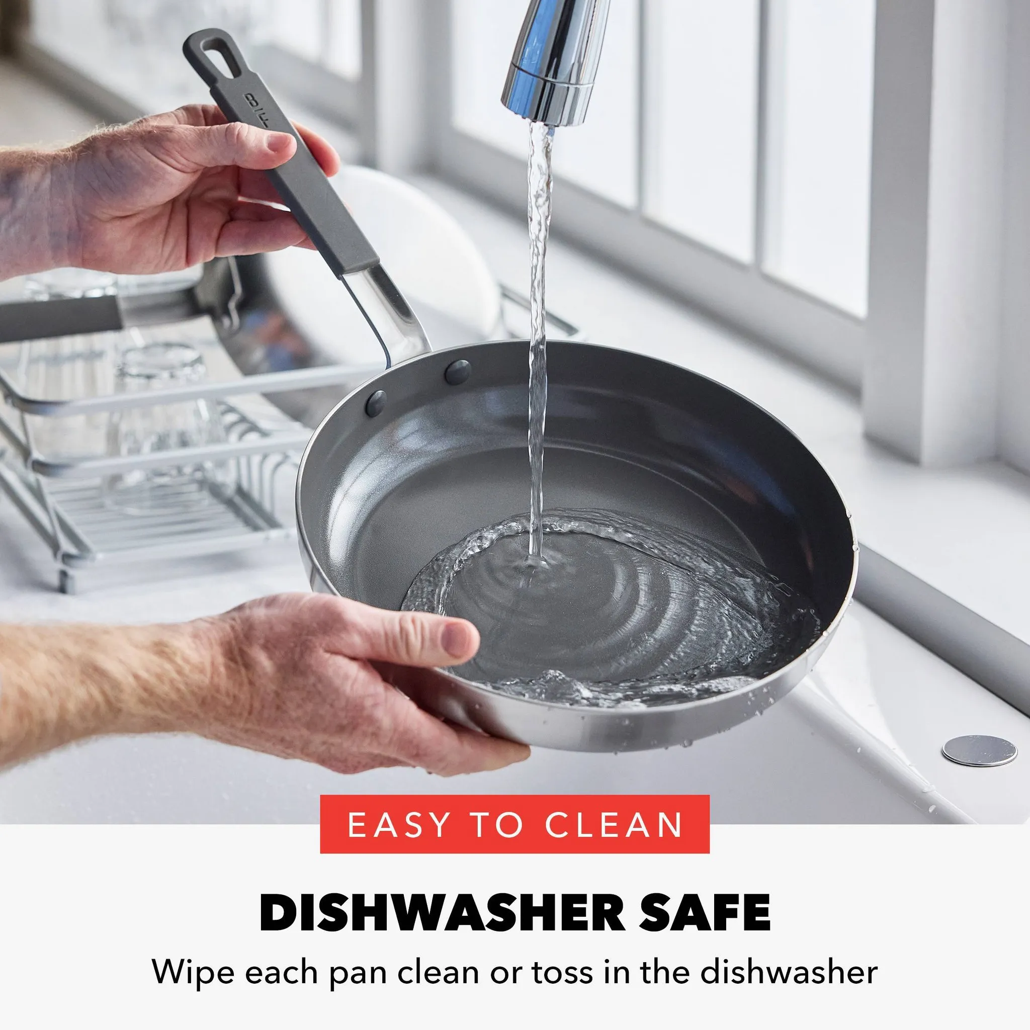 Stainless Steel Ceramic Nonstick Fry Pan Set - 8" and 10" - Image 8