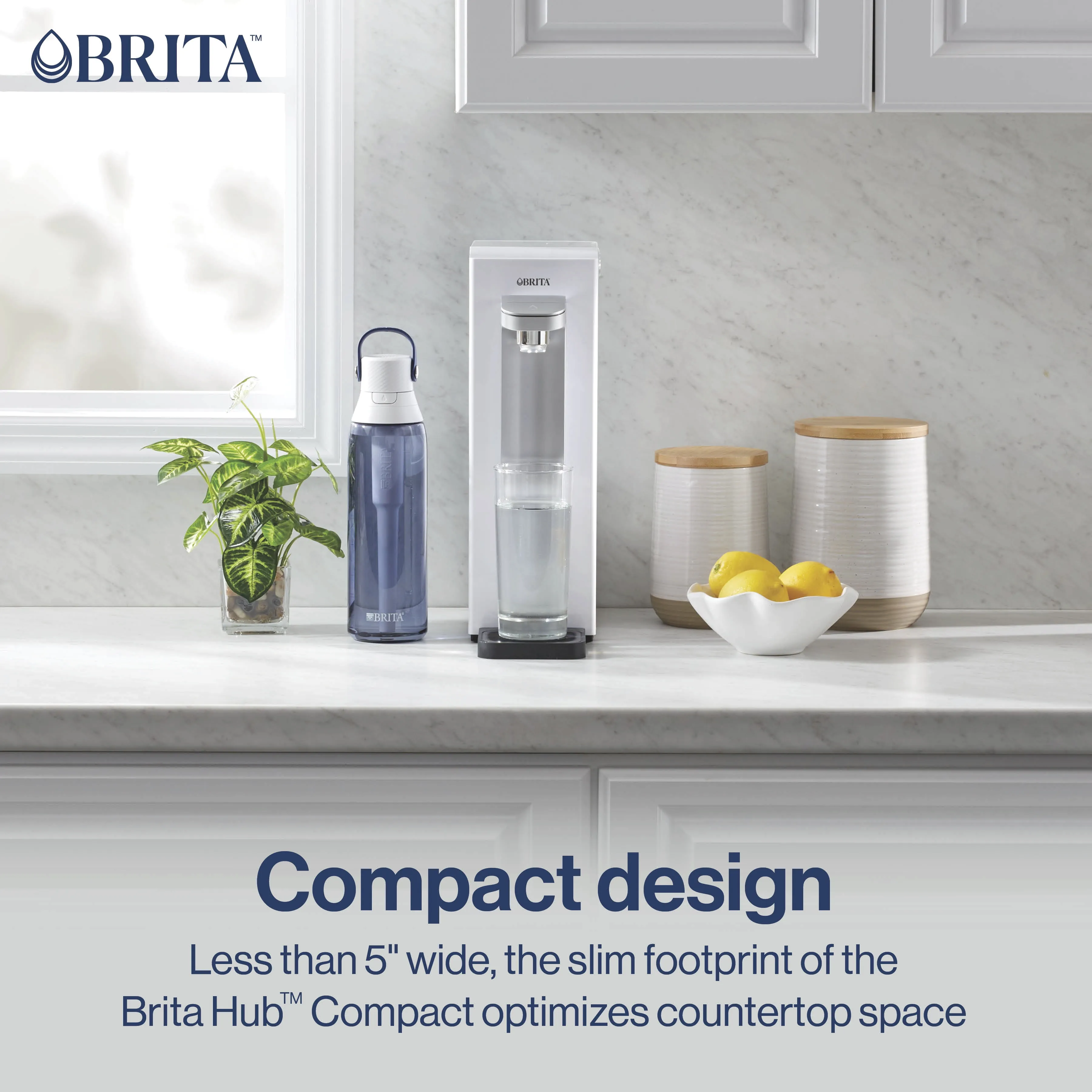Brita Hub Compact Countertop Water Filtration Device - 9 Cup Capacity, White - Image 3
