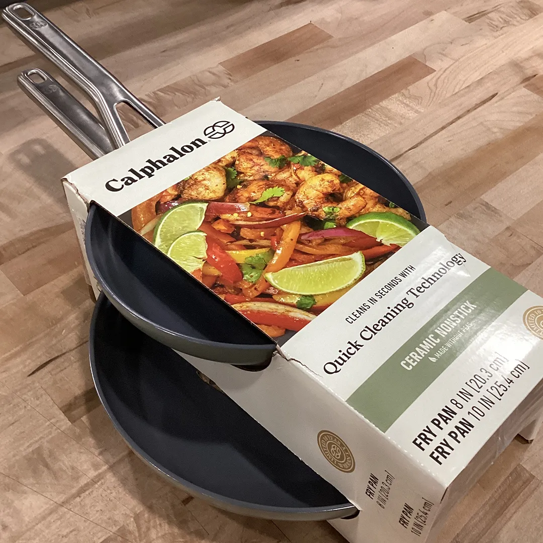 Ceramic Fry Pan Combo Silver Ash: Nonstick, Anodized Aluminum, Oven & Dishwasher Safe, 8" Diameter, 2-Piece Set - Image 8