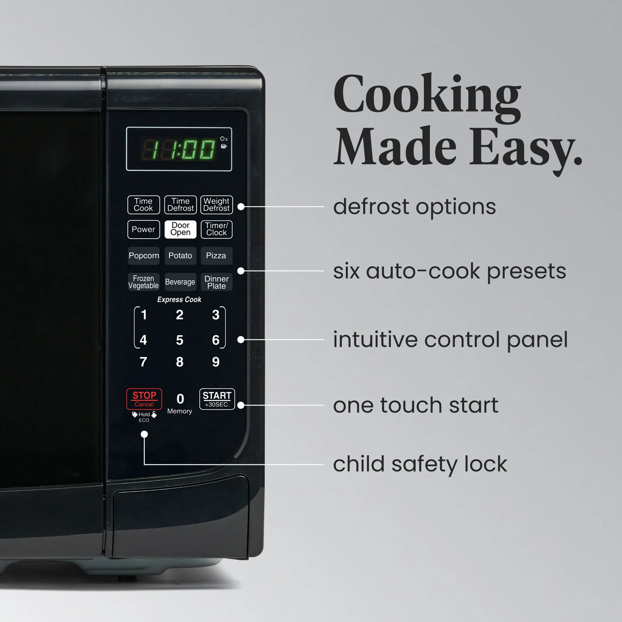 Classic 0.7 Cu. Ft. 700-Watt Microwave Oven, Black - Image 3