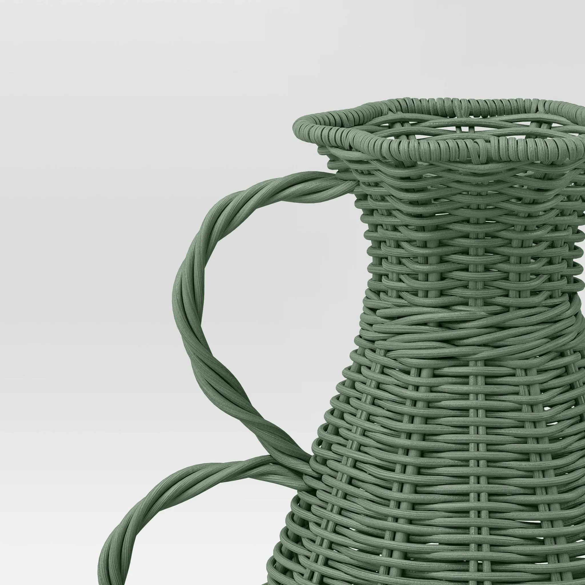 Coastal Small Rattan Vase - Blue - Image 3
