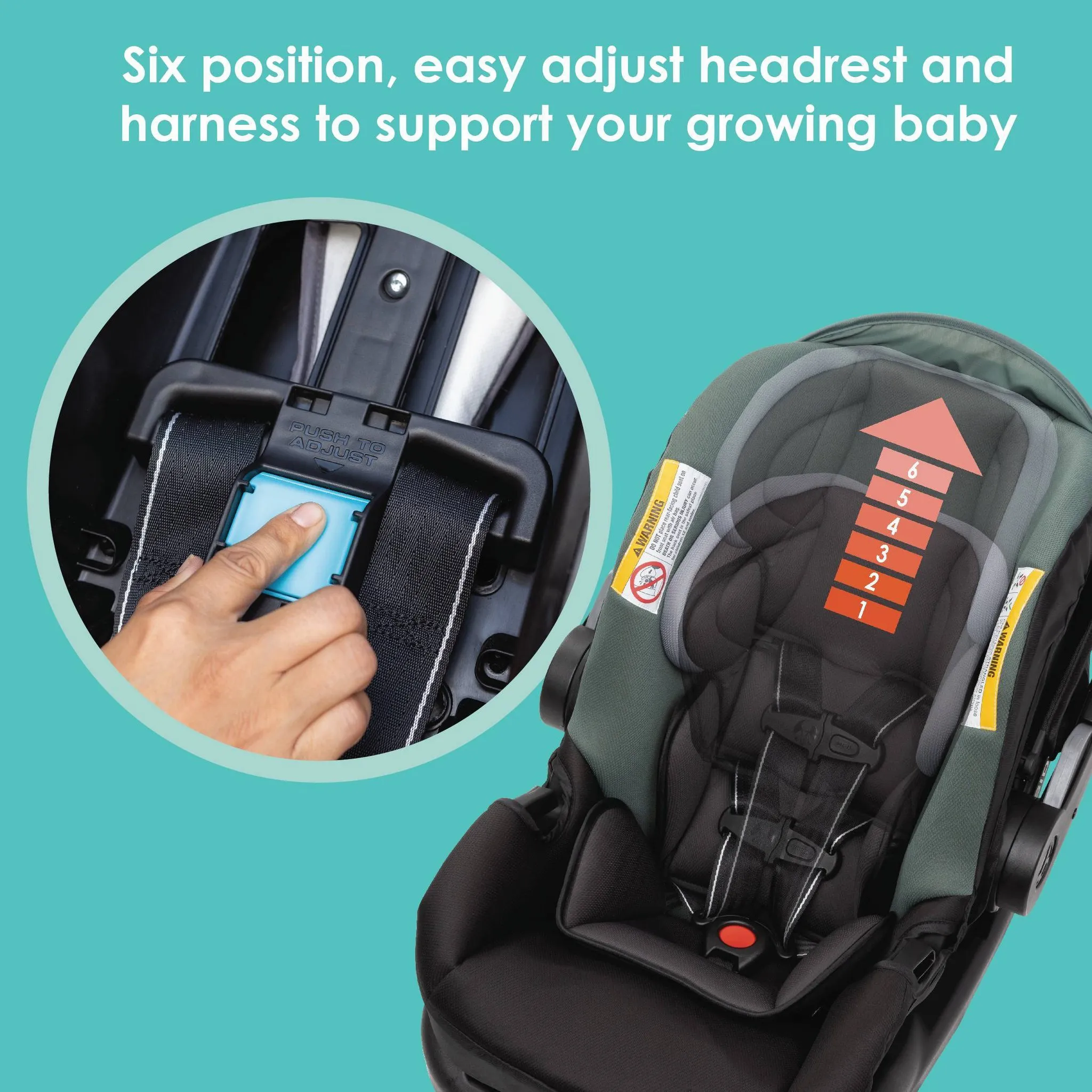EZ Ride SE Travel System with Secure-Lift Infant Car Seat - Dash Sage - Image 3