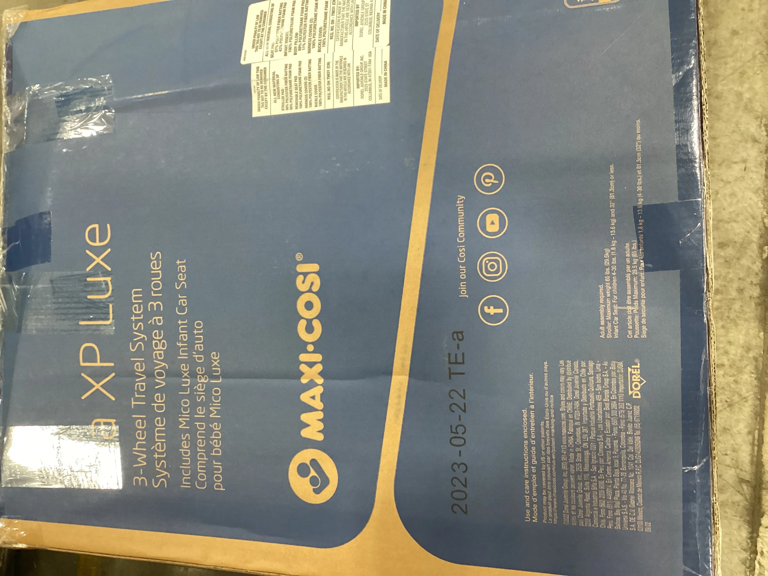 Gia XP Luxe 3-Wheel Travel System - Midnight Black - Image 4