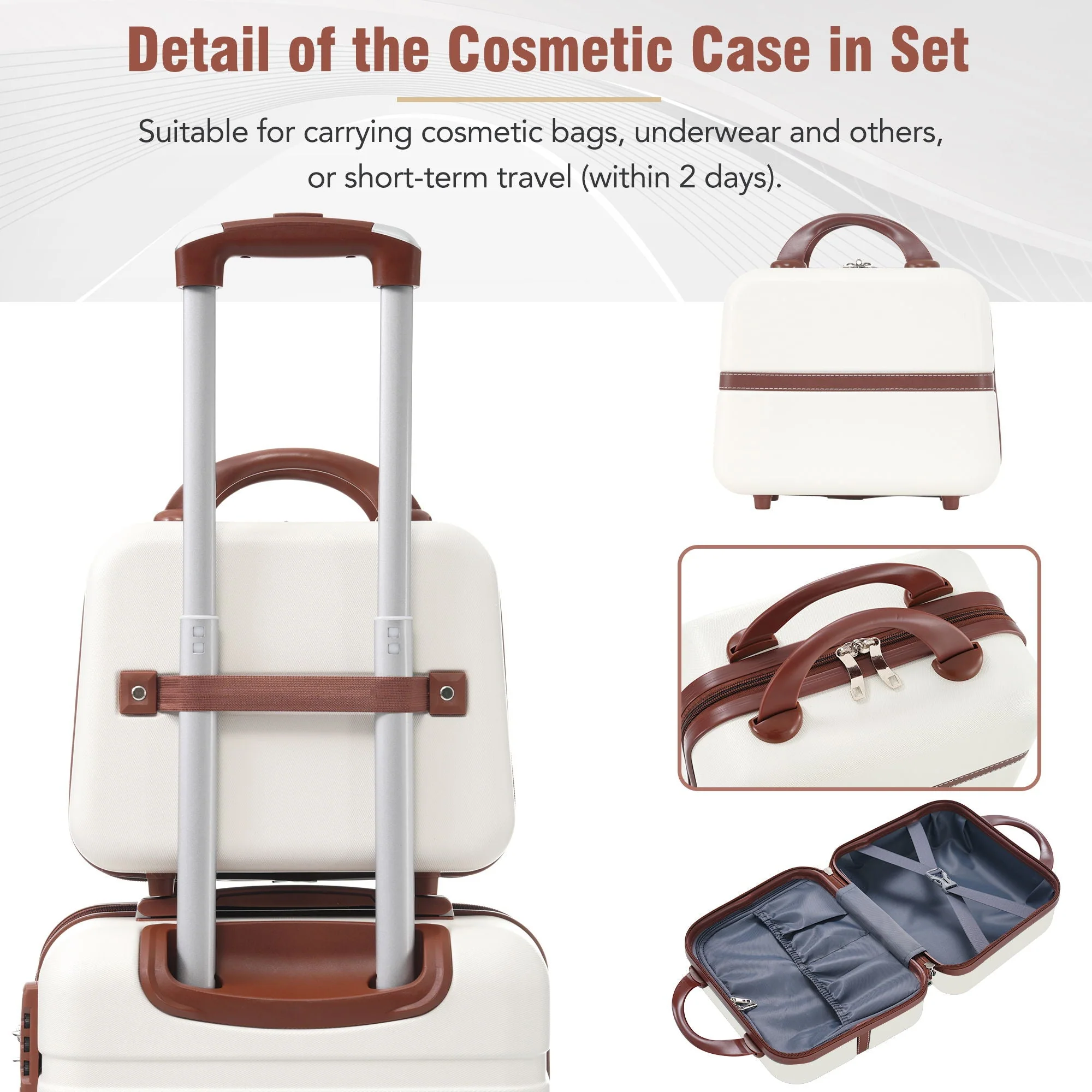 Hardshell Luggage Sets 3 Pieces 20" / 24" Luggages and Cosmetic Case Spinner Suitcase With Tsa Lock Lightweight - Image 11