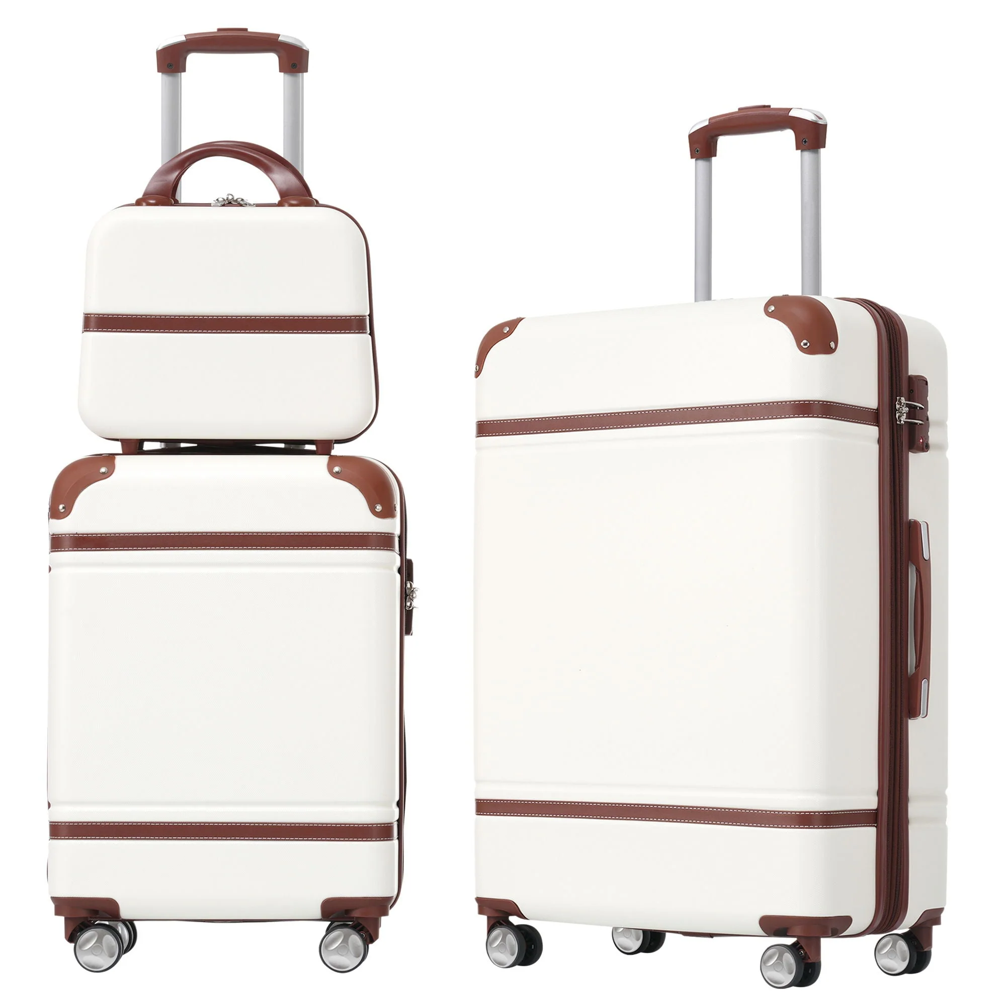 Hardshell Luggage Sets 3 Pieces 20" / 24" Luggages and Cosmetic Case Spinner Suitcase With Tsa Lock Lightweight - Image 4