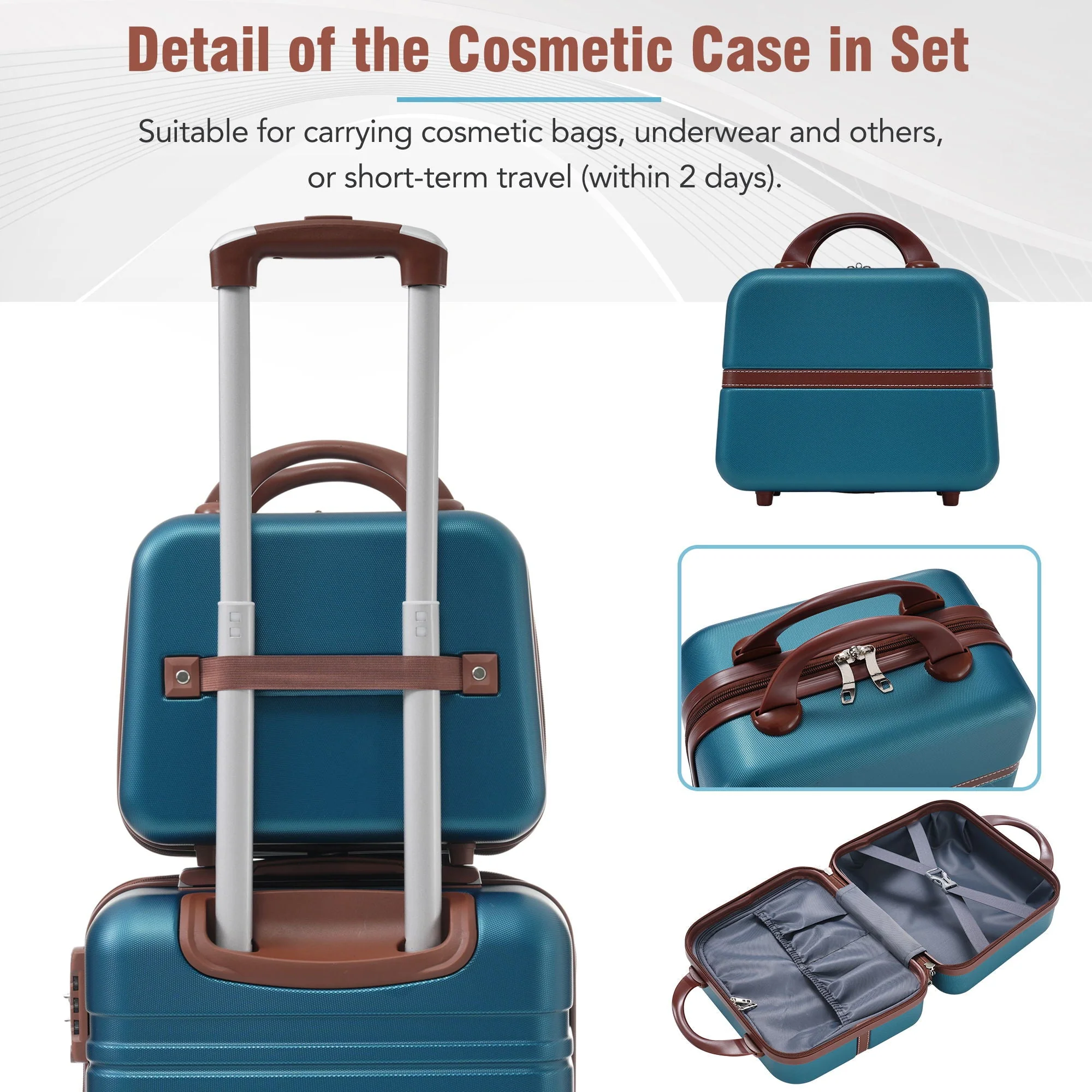 Hardshell Luggage Sets 3 Pieces 20" / 24" Luggages and Cosmetic Case Spinner Suitcase With Tsa Lock Lightweight - Image 6