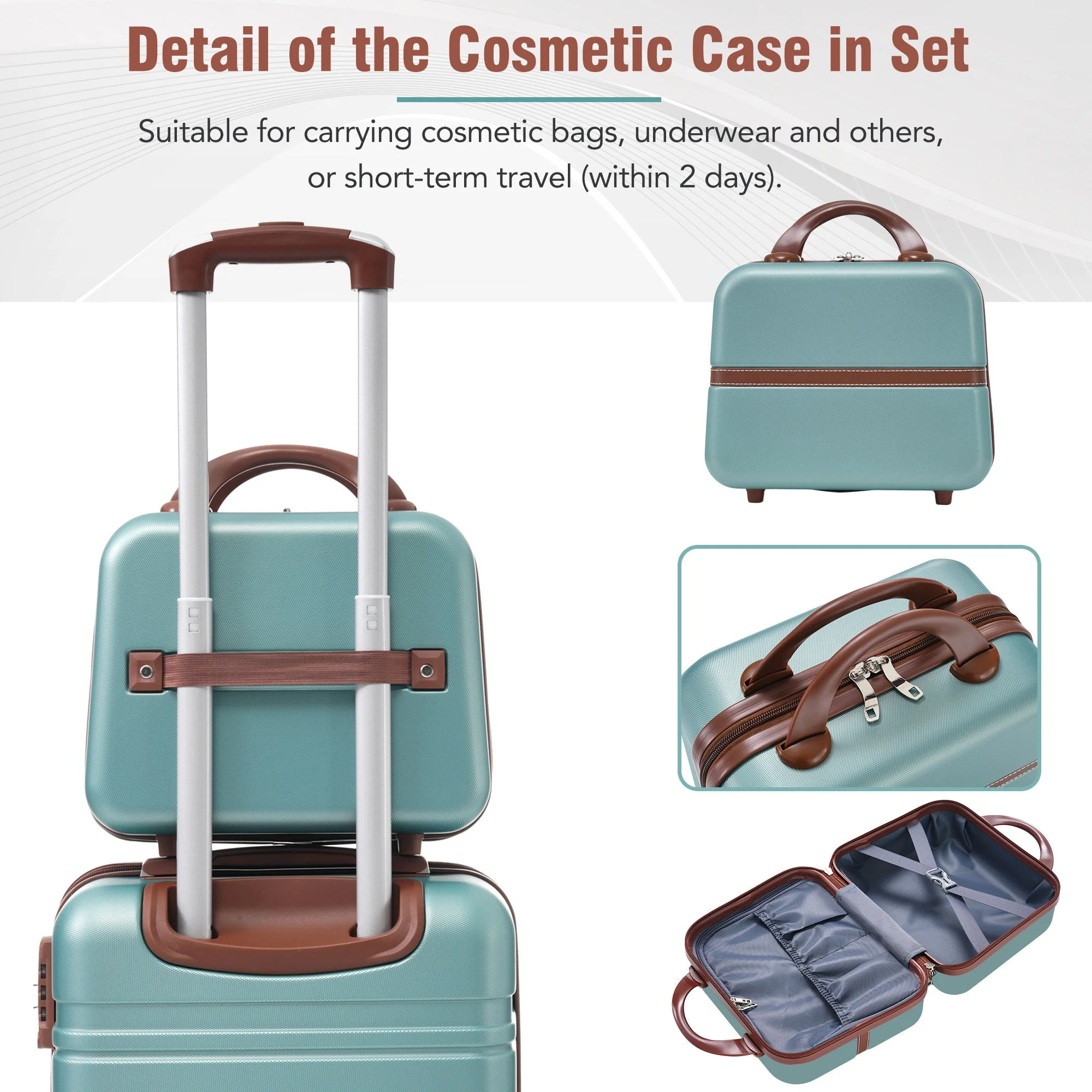 Hardshell Luggage Sets 3 Pieces 20" / 24" Luggages and Cosmetic Case Spinner Suitcase With Tsa Lock Lightweight - Image 7