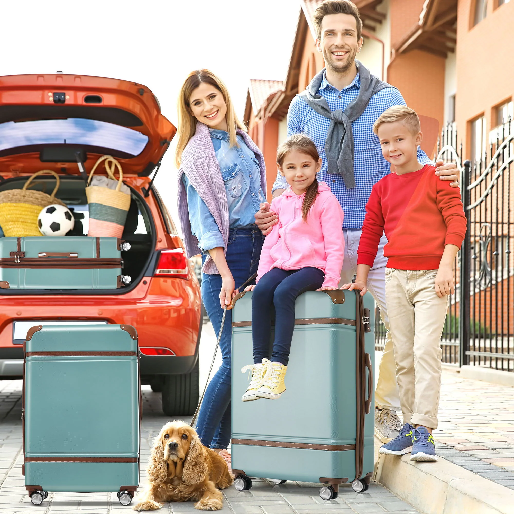 Hardshell Luggage Sets 4 Pieces 20" / 24" / 28" Luggages and Cosmetic Case Spinner Suitcase With Tsa Lock Lightweight - Image 12