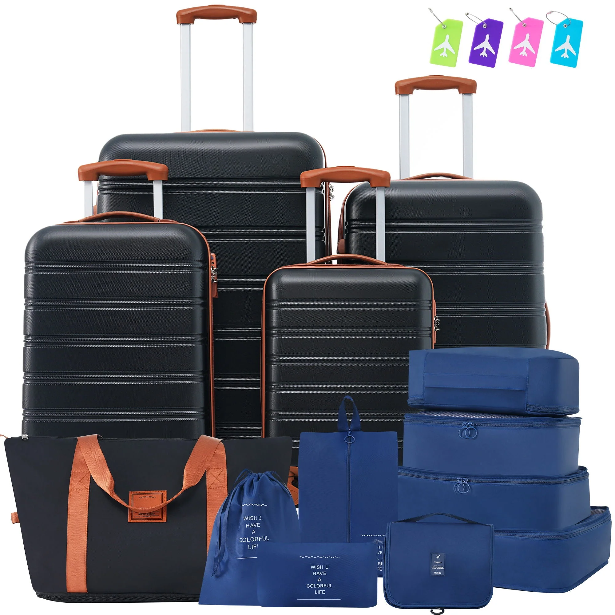 Hardshell Luggage Sets 4 Pieces + Bag Spinner Suitcase With Tsa Lock Lightweight - 16" / 20" / 24" / 28" Luggages - Image 3