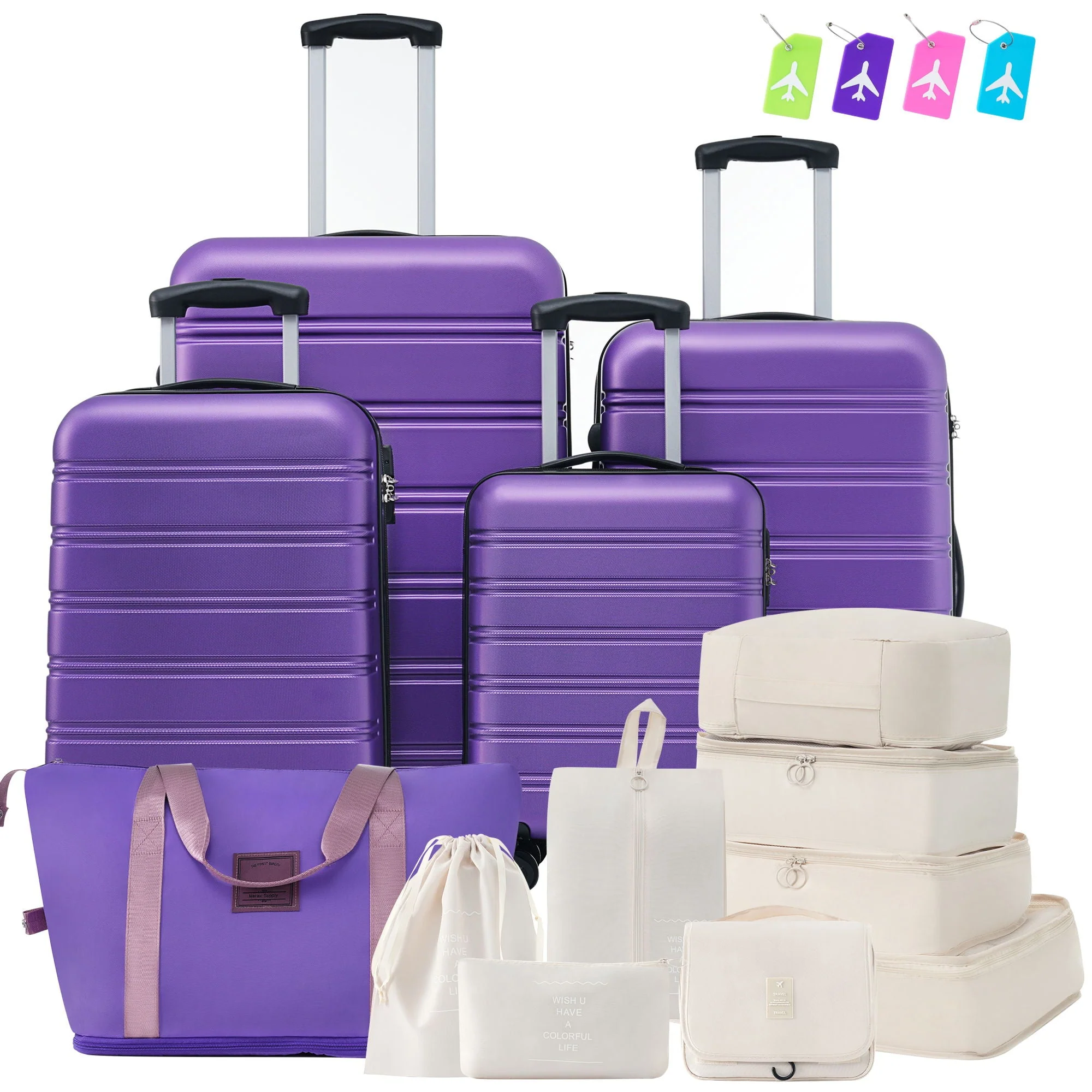 Hardshell Luggage Sets 4 Pieces + Bag Spinner Suitcase With Tsa Lock Lightweight - 16" / 20" / 24" / 28" Luggages - Image 5