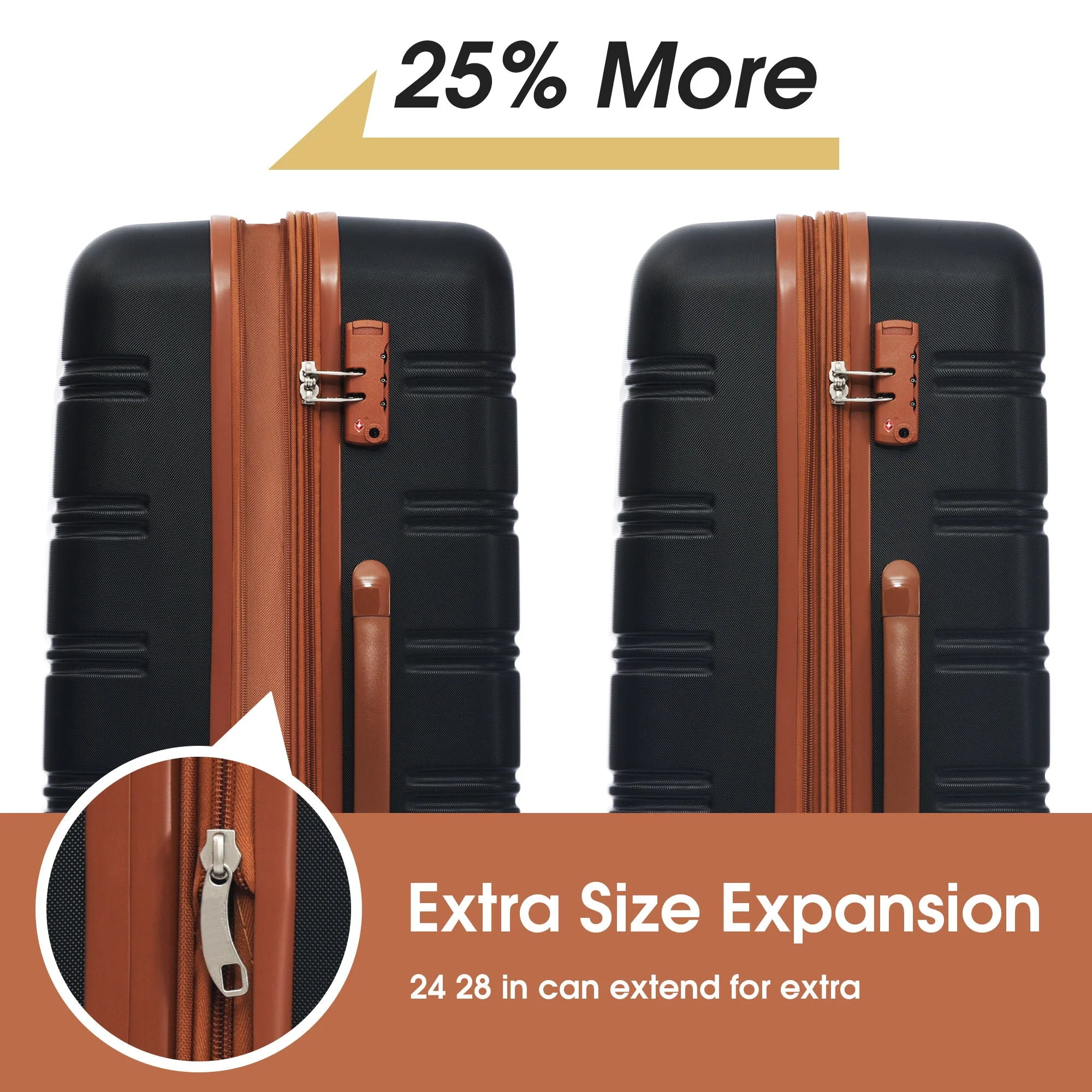 Hardshell Luggage Sets 4 Pieces + Bag Spinner Suitcase With Tsa Lock Lightweight - 16" / 20" / 24" / 28" Luggages - Image 9