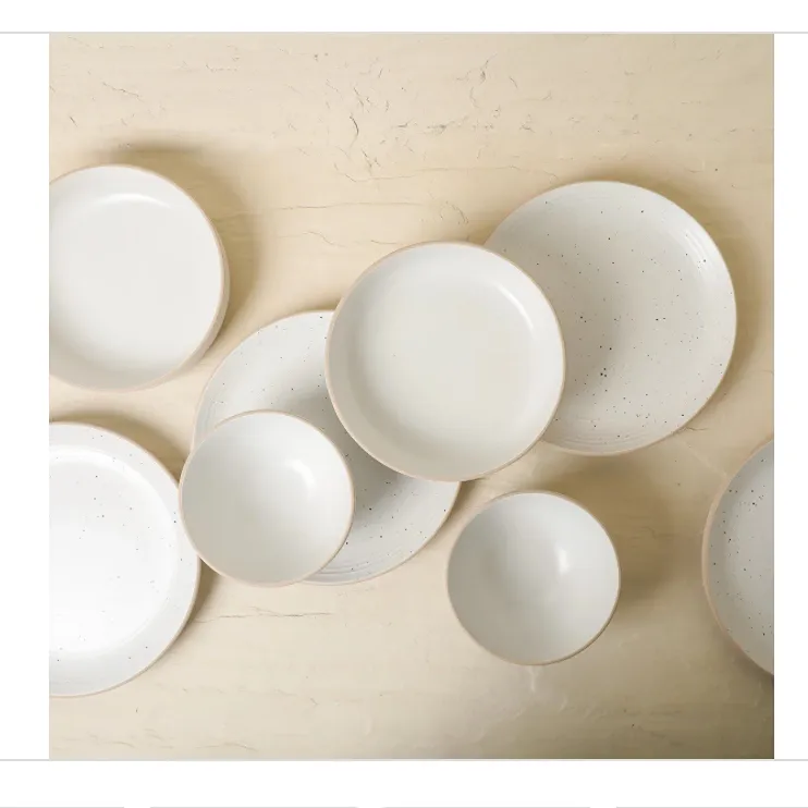 Lauren 12-Piece Stoneware Dinnerware Set in Stone White - Image 3