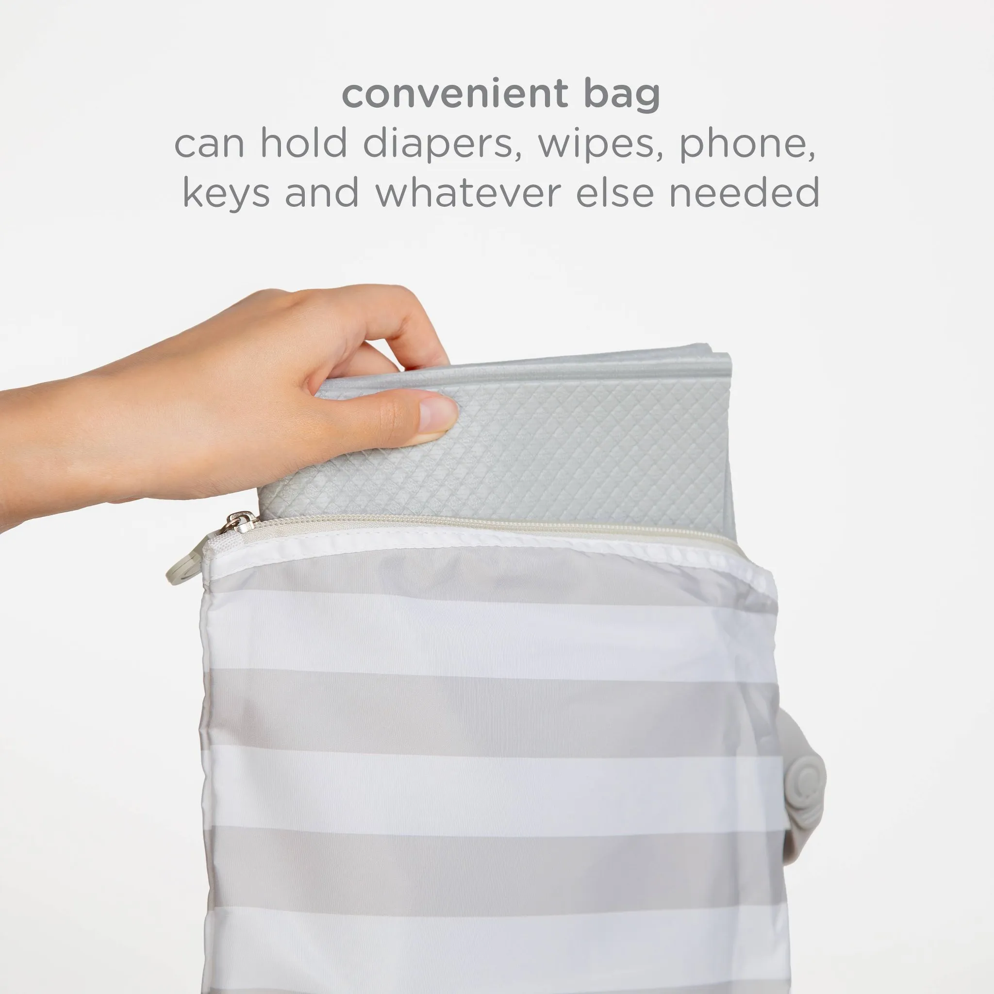 On-The-Go Changing Mat + Bag - White - Image 5