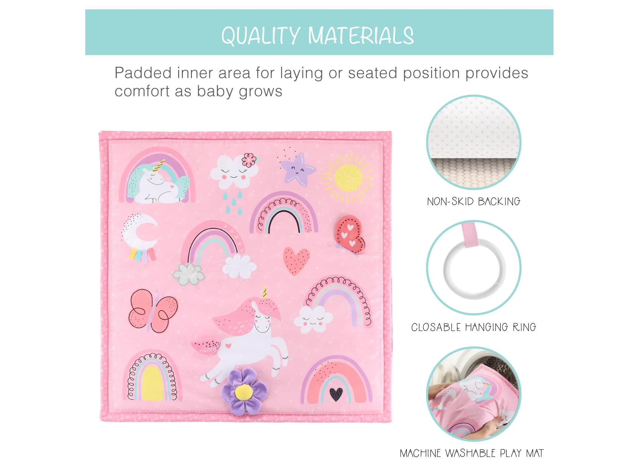 Rainbow Paradise 7-in-1 Activity Gym & Play Mat for Baby - Image 4