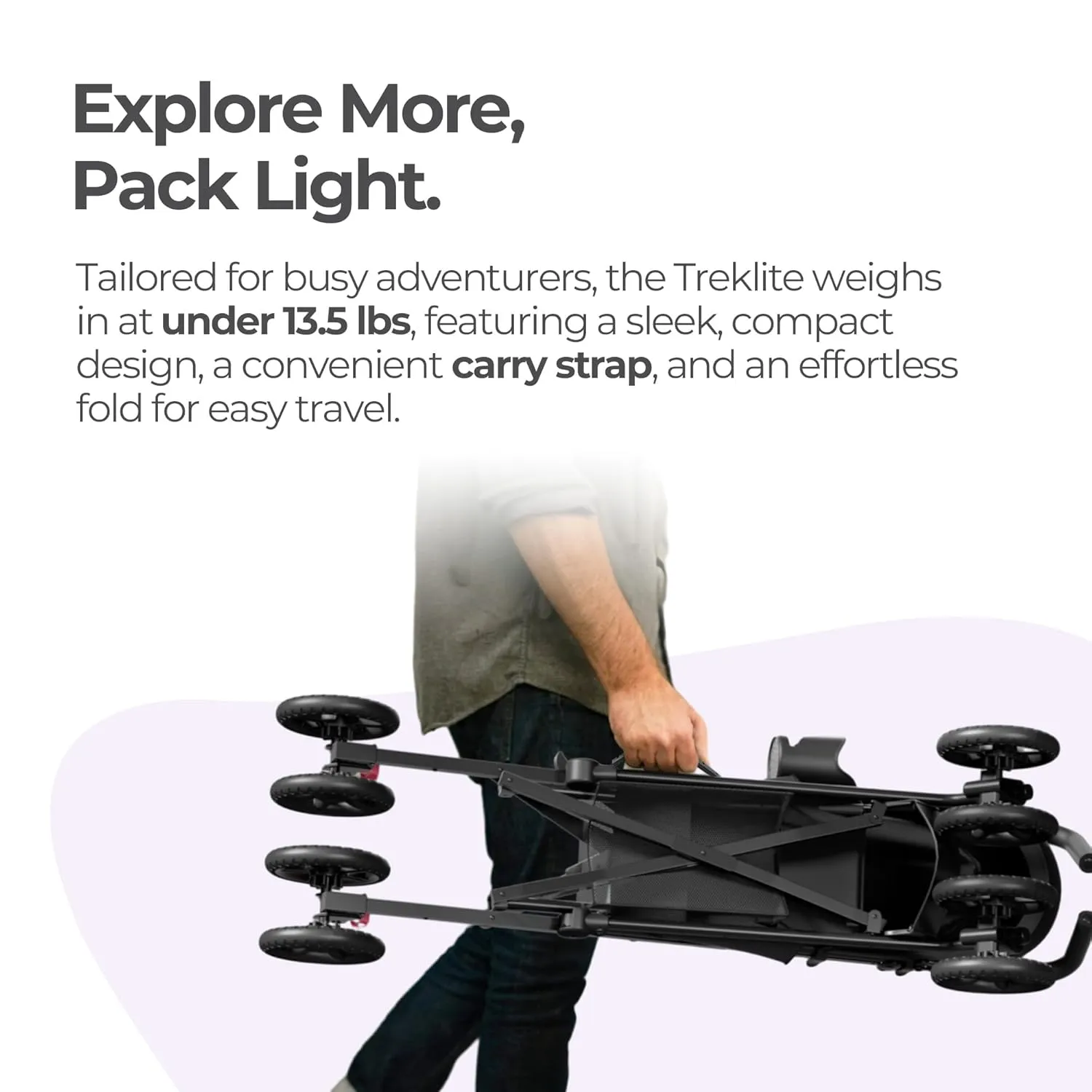 Trek Lite Lightweight Baby Stroller - Peach (Floor Model) - Image 3