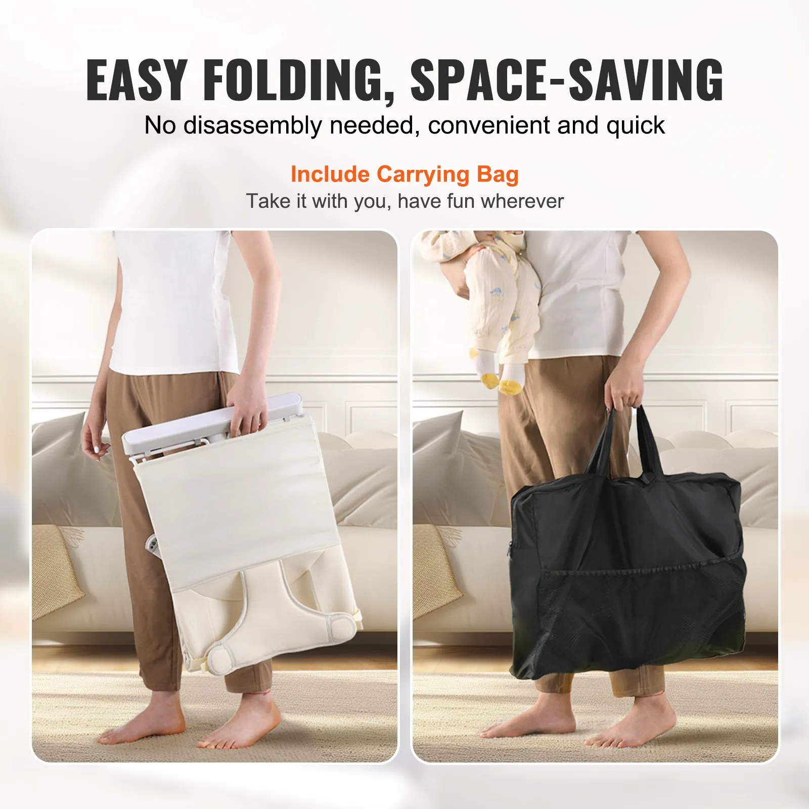 Baby Bouncer Folding Seat Chair with Toy Bar - Image 7